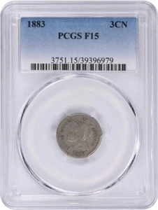 1883 Three Cent Nickel F15 PCGS - Picture 1 of 4