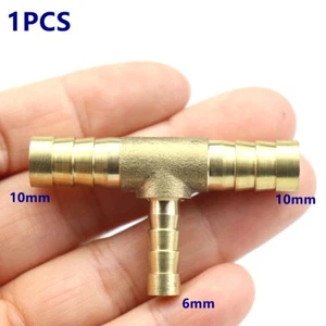 1PCS Reducer Hose ID 3/8" X 1/4" X 3/8" Brass Barb Tee Fitting Fuel Gas - Picture 1 of 5