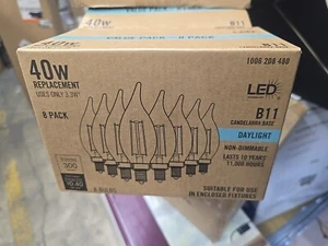 EcoSmart 8 pack 40w LED 300 Lumens B11 Candelabra Base DAYLIGHT (5 Boxes) - Picture 1 of 3