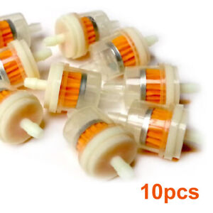 10Pcs 1/4/6/7mm Motorcycle Hose Inline Fuel Gas Filter Replacement Accessories,