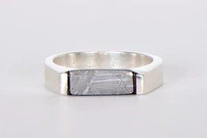 Beautiful Etched GIBEON Meteorite ring I Size 5 3/4 - TOP METEORITE Jewelry - Picture 1 of 4