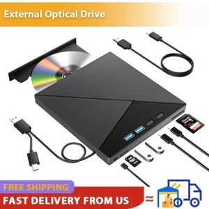 7-in-1 Multifunctional External DVD Drive USB 3.0 Type-C CD/DVD RW Optical Drive - Picture 1 of 7
