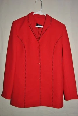 Blazer para mujer ESSENTIALS G rojo con costuras negras talla 4 Foto 1 de 4