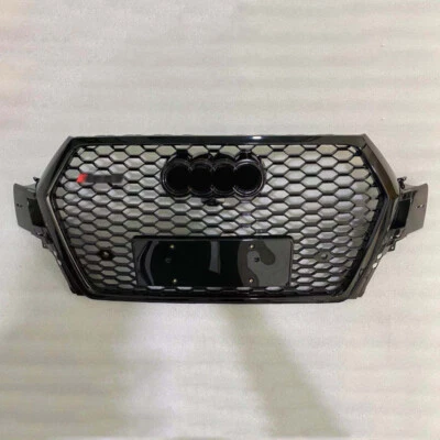 Para Audi Q7 SQ7 2016-2019 RSQ7 Estilo Anillo Negro Panal Parachoques Delantero Parrilla Foto 1 de 4