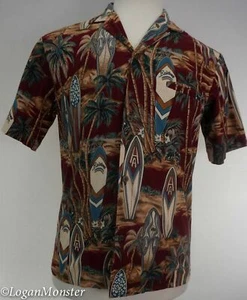 Camisa Royal Creations S Hawaiian Aloha Univ of Hawaii Rainbows Tabla de Surf Palma - Imagen 1 de 5
