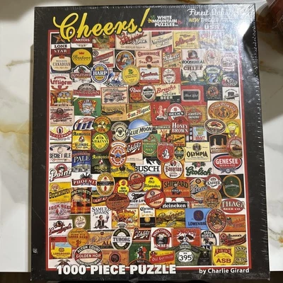 White Mountain Cheers! 1000 Piece Jigsaw Puzzle #861 Beer Brands NEW SEALED - Image 1 of 3
