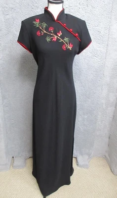 Vestido SL Moda Mujer 10 Bordado Cheongsam Maxi Noche Floral Formal Foto 1 de 4