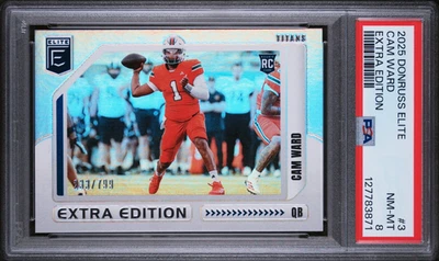 CAM WARD /799 EXTRA EDITION ROOKIE CARD 2025 PANINI DONRUSS ELITE TITANS PSA 8 - Image 1 of 2