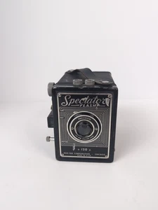 De colección 1950 Pho-Tak Corp Spectator Flash 120 rollos película caja metálica cámara - Imagen 1 de 7