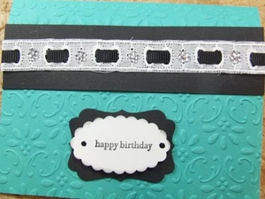 Handmade BIRTHDAY Card EMBOSSED EYELET LACE  Using Stampin UP! - Picture 1 of 1