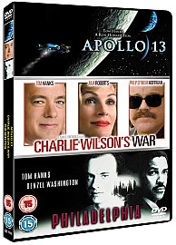 APOLLO 13/CHARLIE WILSON'S WAR/PHILADELPHIA 3x DVD NEW & SEALED RGN 2 BBFC 15 - Image 1 of 1