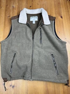 Orvis Vest Mens Large Olive Green Sherpa Lined Collar Fishing Outdoors - Picture 1 of 6