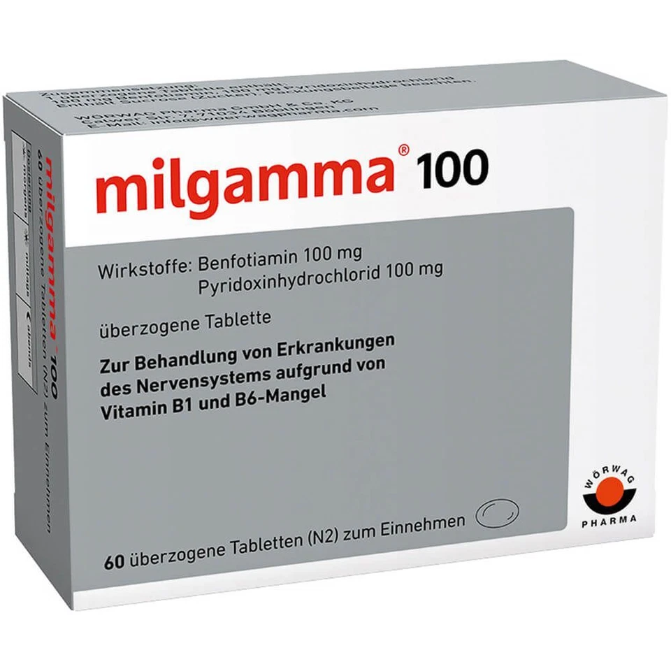 WÖRWAG PHARMA GMBH & CO. KG MILGAMMA 100 mg überzogene Tabletten 60 St PZN04847302