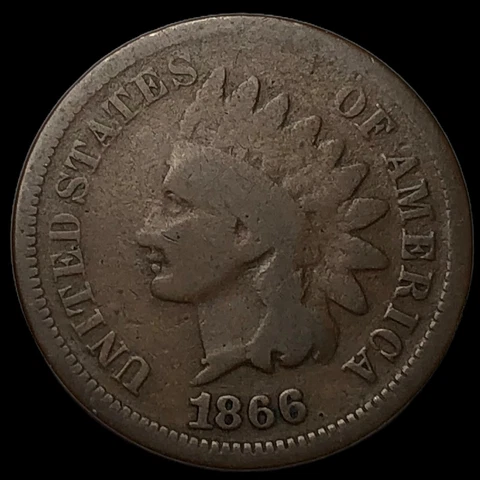 1866 Indian Head Cent Penny  J5139 Cover