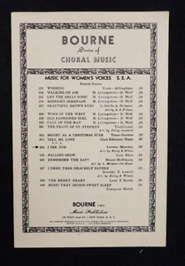 I See God 1951 Series of Choral Music For Women's Voices Sheet Music - Picture 1 of 3