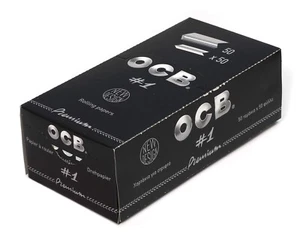 OCB Black Premium REGULAR Rolling Papers - 50 Booklets (Full Box) - Picture 1 of 2