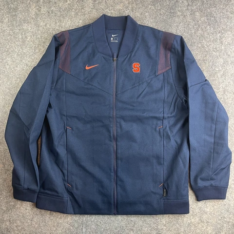 Nike Mens Syracuse On Field Bomber Zip Up Jacket Size XL Navy Blue Team Issued Cover