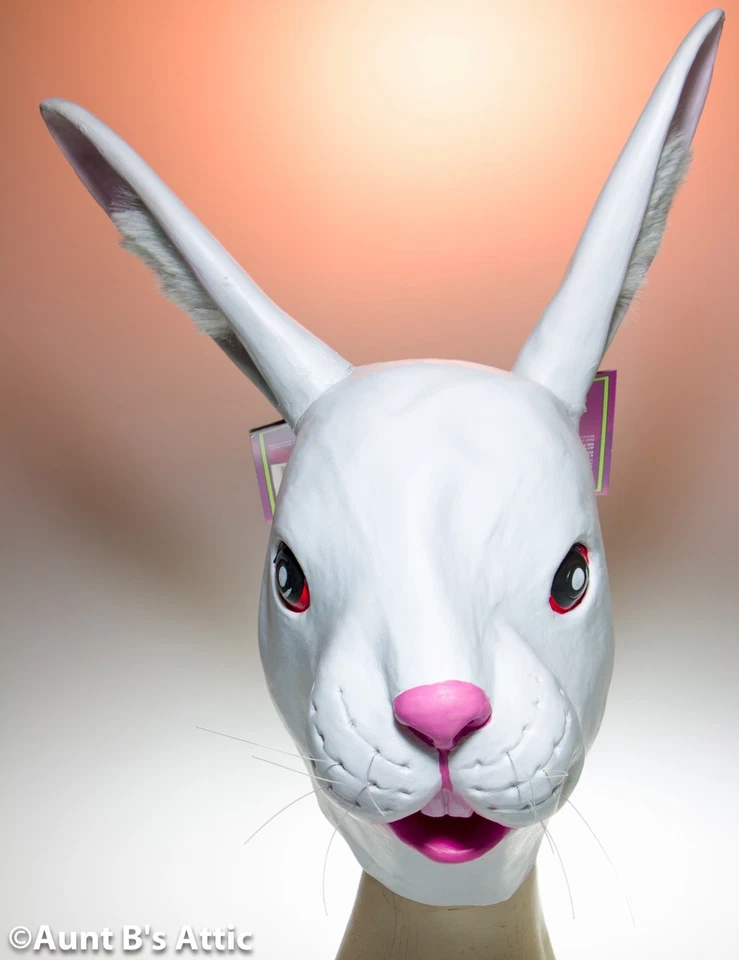 Mask Bunny Rabbit Full Over The Head Latex Easter Halloween Dress Up Mask - Image 1 of 1