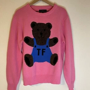 TF Teddy Fresh Pink Intarsia Sweater with Bear Design Size L - Picture 1 of 4
