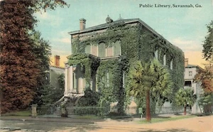 LP67 Savannah Public Library Georgia Postcard - Picture 1 of 2