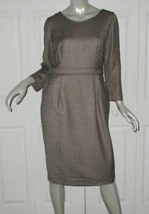 ARMANI COLLEZIONI Brown & White Tweed Knee-Length Dress Size 10 - Picture 1 of 9