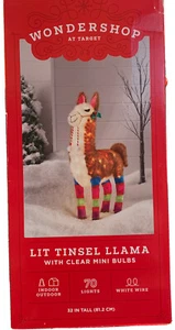 WONDERSHOP TARGET OROPEL ILUMINADO LLAMA TRANSPARENTE MINI BOMBILLAS 32" INTERIOR/EXTERIOR NUEVO EN CAJA  - Imagen 1 de 3