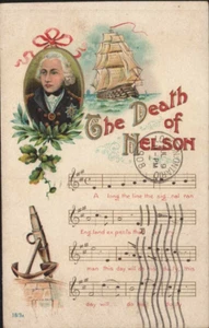 1908 DER TOD VON NELSON geprägte LIEDLYRIK Deutschland Postkarte - Bild 1 von 2