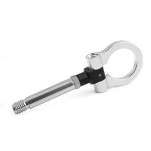 SILVER Folding Screw On Style Tow Hook for Honda Fit 2008-2014,CRZ 2011-2014 - Picture 1 of 2