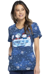 Charlie Brown Cherokee Scrubs Tooniforms Peanuts V Neck Top TF626 PNOF - Picture 1 of 6