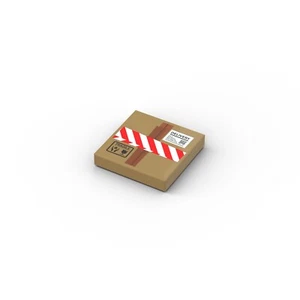 Package with Danger Stripes ❤️ Custom printed original LEGO® brick tile /22210 - Bild 1 von 1