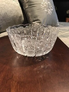 Bohemian Crystal Large Bowl Queen Annes Lace Pattern - Bild 1 von 8
