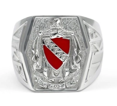 Tau Kappa Epsilon Fraternity Crest ring with RED enamel / Fraternity Rings / NEW - Image 1 of 4