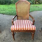 Vintage French Regency Cane Back Caster Chair