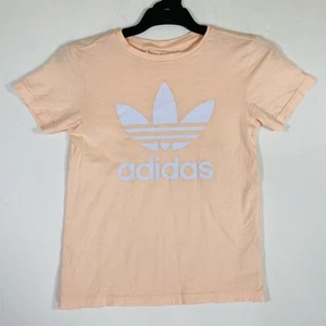 Adidas Girls Trefoil T Shirt Pink & White Logo Size 10 - 11 Years Small Marks - Picture 1 of 8