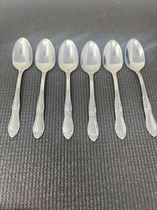 6 Wm A Rogers Oneida Fenway Daydream Stainless Teaspoons 6” - Picture 1 of 12