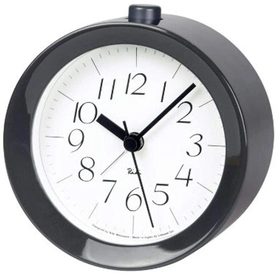 Lemnos RIKI ALARM CLOCK Alarm Clock Gray WR09-14 GY Table Clock Japan New - Image 1 of 1