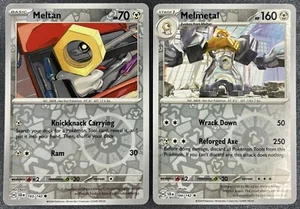 Pokemon TCG Meltan Melmetal 103/104/142 S&V Corona Stellare REVERSE HOLO Set quasi nuovo - Foto 1 di 2