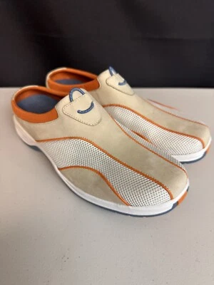 Mules sin cordones para mujer Cole Haan talla 9 de cuero naranja, azul y tostado Foto 1 de 4