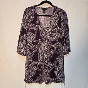 Vintage I.N.C Y2K Whimsigoth Girly Boho Purple/White Babydoll Mini Dress Size M. - Picture 1 of 20