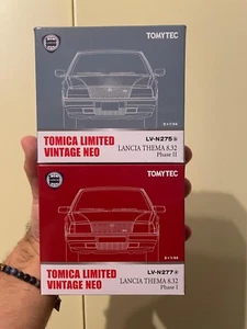 1/64 New Tomica Limited Vintage Lancia Thema 8:32 Phase I Red + Phase II Grey - Foto 1 di 2