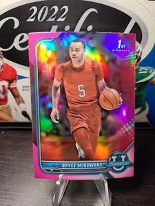 2021-22 Bowman University Bryce McGowens 1st Bowman Chrome Pink Refractor No.74 - Picture 1 of 2