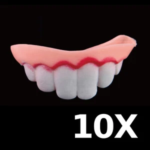 10X Funny Joke Teeth False Teeth Fancy Dress Rotten Teeth Party April Fool's Day - Picture 1 of 7