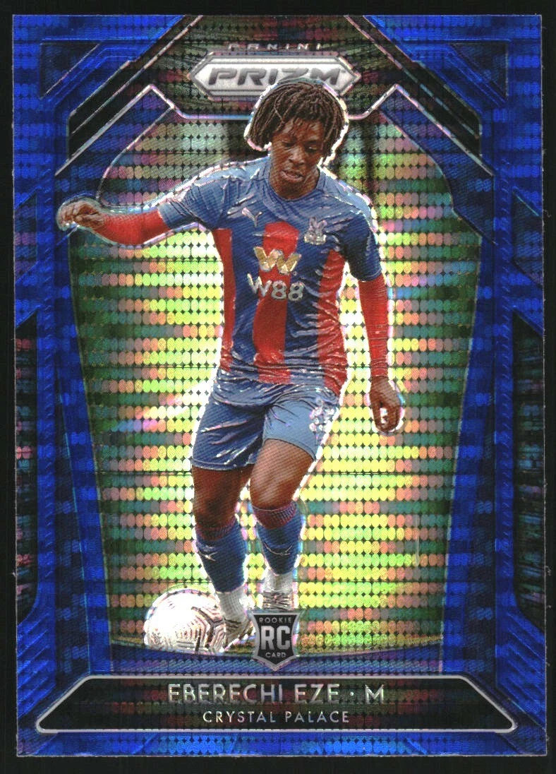 2020-21 Panini Prizm English Premier League Prizms Blue Pulsar #63 Eberechi Eze
