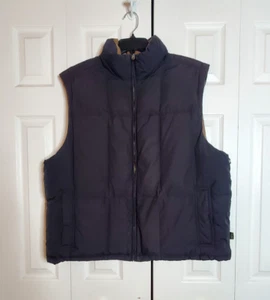 Eddie Bauer XXL Goose Down Fill Reversible Puffer Vest Jacket Vtg 90s FLAW READ - Picture 1 of 14