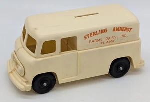 Vtg Sterling Amherst Farms Dairy Plastic Milk Truck Coin Bank Toy Buffalo NY - Picture 1 of 9