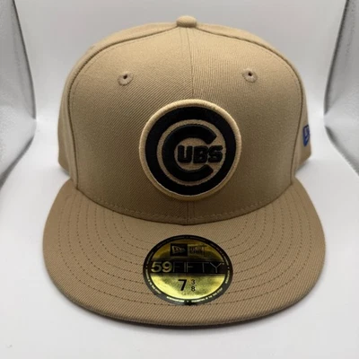 Sombrero ajustado New Era 59FIFTY Chicago Cubs color camel/negro talla 7 3/8 Foto 1 de 4