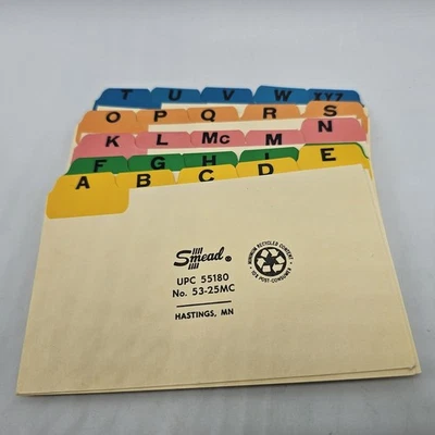 Smead Alphabetic guide set 3x5 in vinyl tab 55180 Multicolor Rainbow Manila - Image 1 of 4