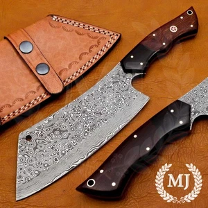 CUSTOM HANDMADE DAMASCUS MEAT CLEAVER KNIFE, CHEF CHOPPER BUTCHER KITCHEN KNIVES - Picture 1 of 10