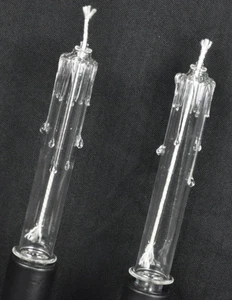 Catskill Mountain Crystal Oil Candles 8 Inch Pair 2 Extra Wicks - Picture 1 of 16