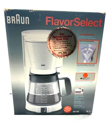 Braun Flavor Select 12 Cup Electric Coffee Maker White KF157 Germany - Image 1 of 2